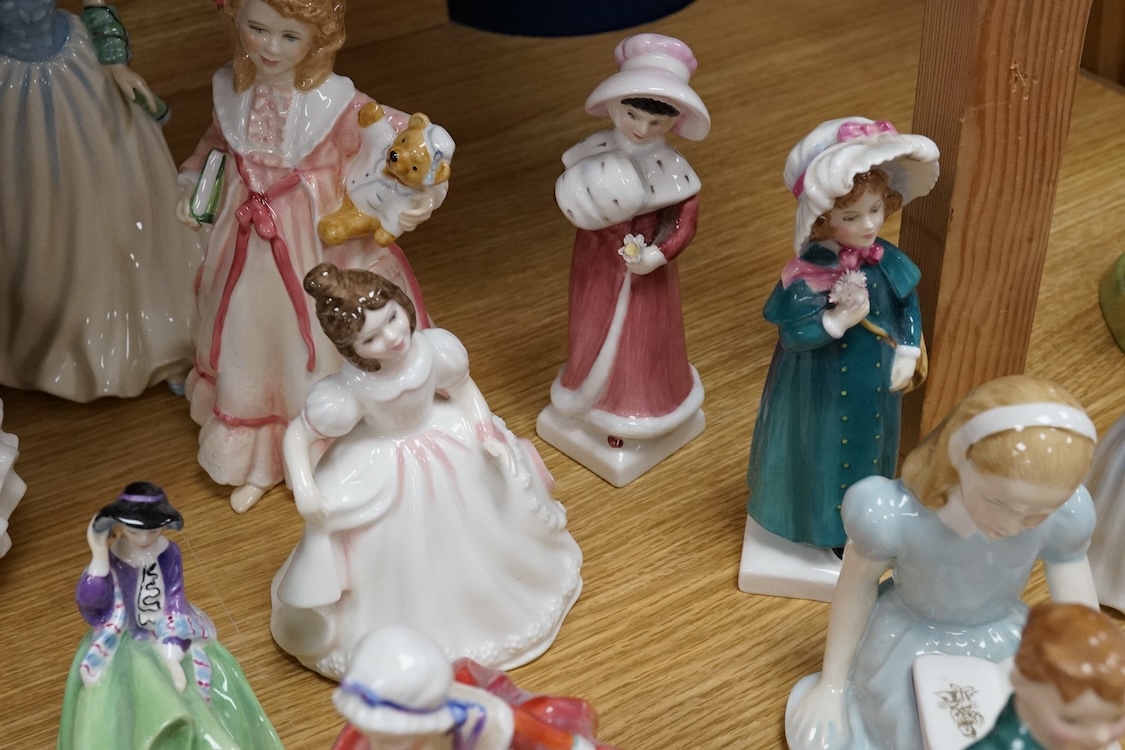 A collection of Royal Doulton figurines to include Bedtime, Goody Two Shoes and Milestone